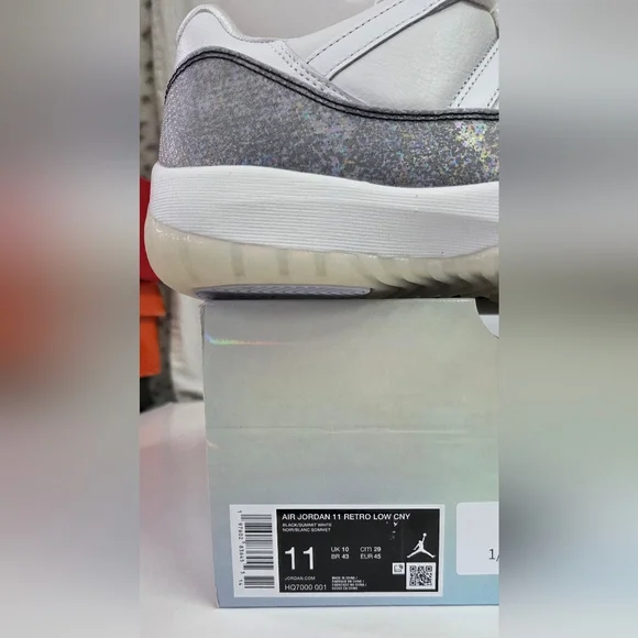 Air Jordan 11 'CNY Year of Snake' White Sneakers, Size 11HQ7000-001 BNIB
